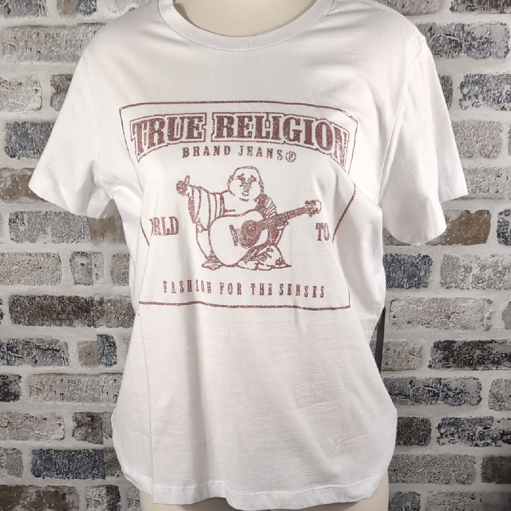 NWT True Religion Rose Gold T-shirt, XL.